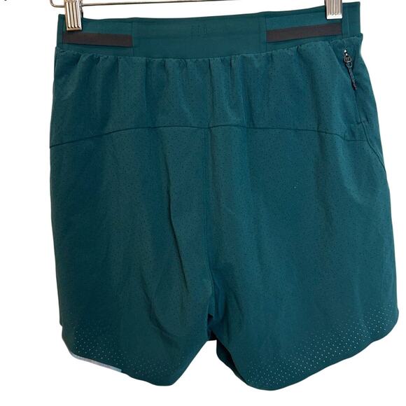 Lululemon Running Shorts Teal Perforated Zip Pocket Mens Size Small Running Gym - Picture 2 of 16
